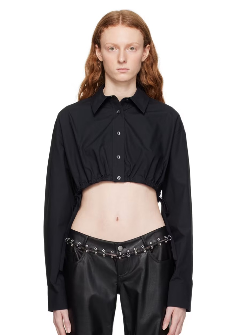 ALEXANDER WANG Black Cropped Shirt